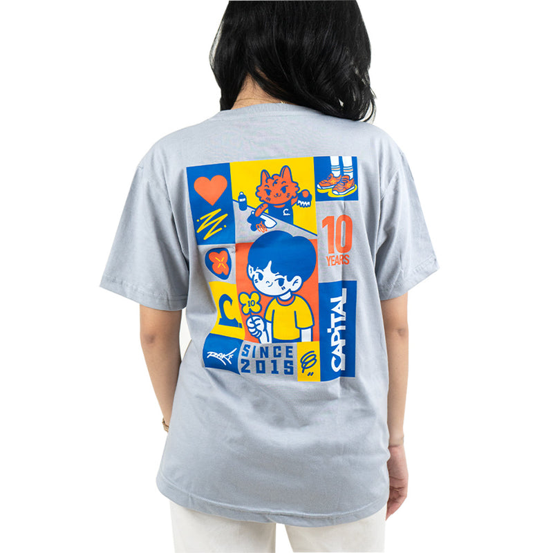 CAPXRAK-GRY - CAPITAL X RAKI 10 COLLAGE TEE