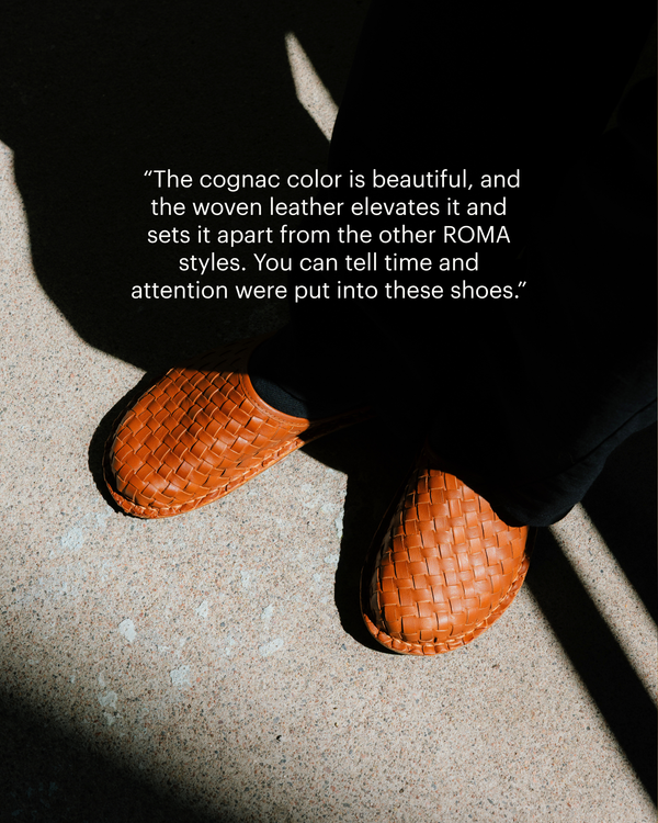 ROMA WOVEN LTHR-COGNAC BROWN