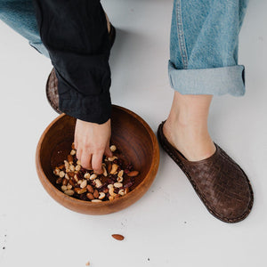 ROMA WOVEN LTHR-COCOA BROWN