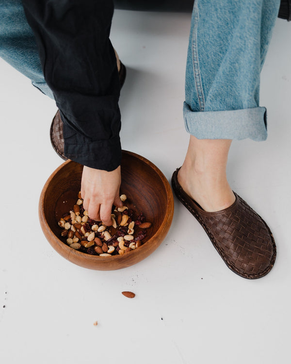 ROMA WOVEN LTHR-COCOA BROWN
