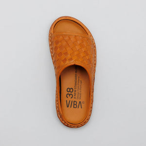 SAINT TROPEZ WOVEN LTHR-COGNAC BROWN