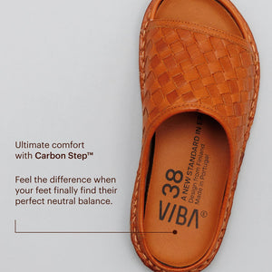 SAINT TROPEZ WOVEN LTHR-COGNAC BROWN