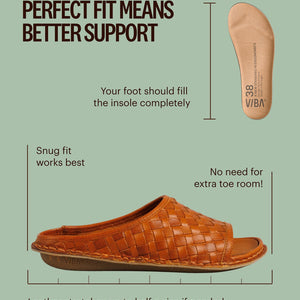 SAINT TROPEZ WOVEN LTHR-COGNAC BROWN