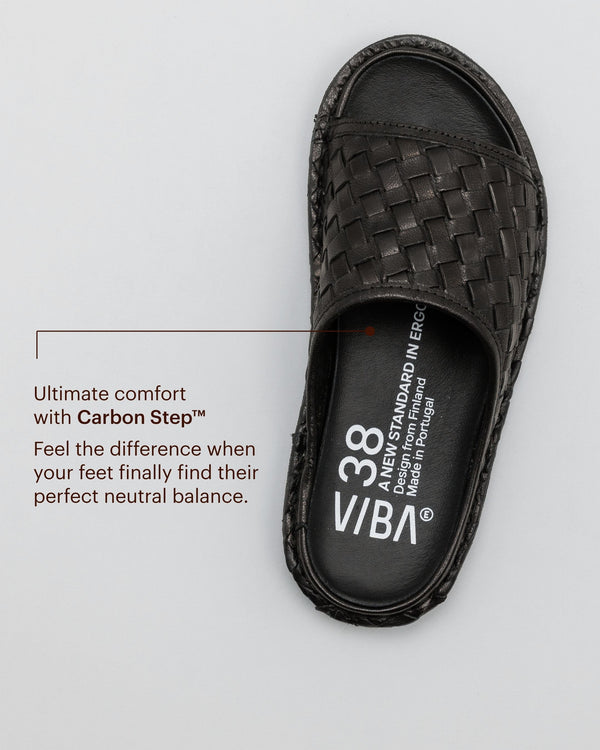 SAINT TROPEZ WOVEN LTHR-PRETO BLACK