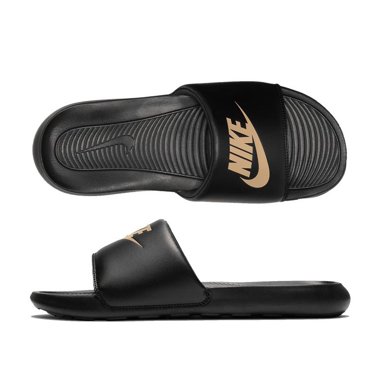 slides gold nike