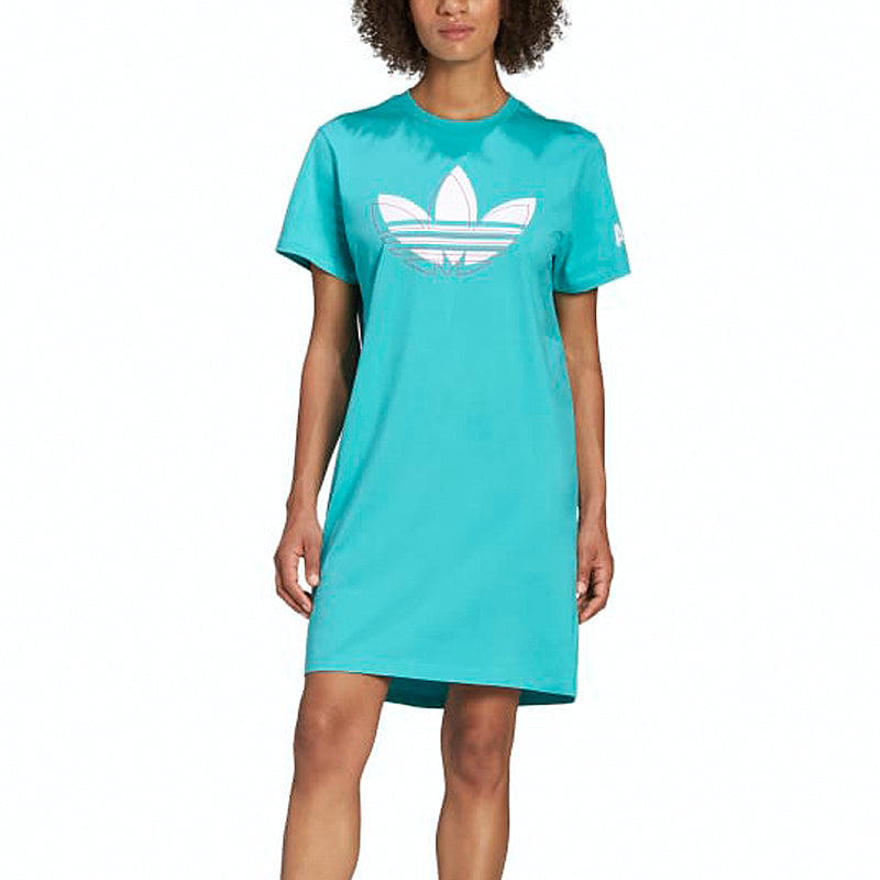 Adidas originals t-shirt dress in mint green Clearance